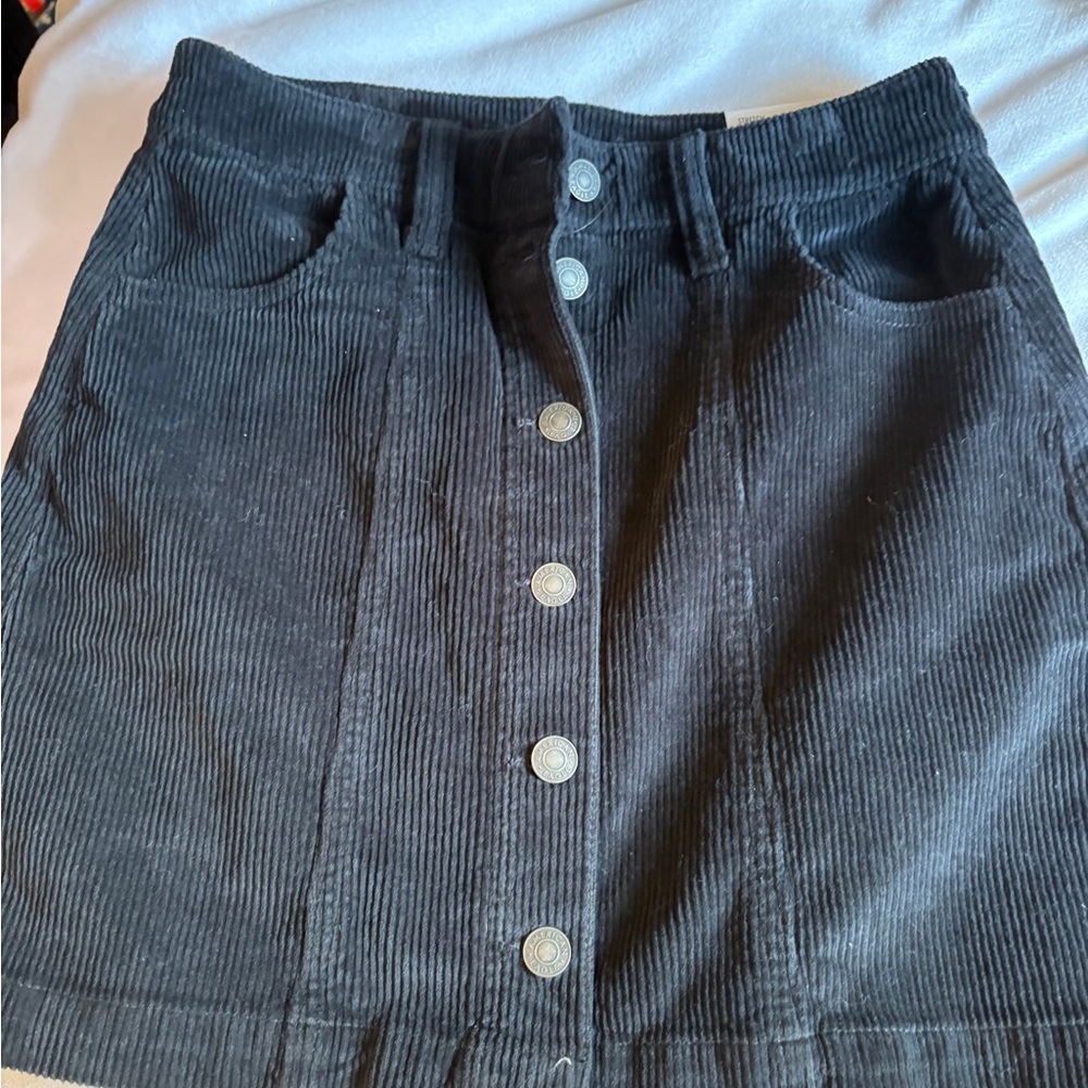 American Eagle Outfitters Gray Ribbed Mini Skirt Casual